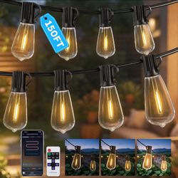 150FT Outdoor String Lights 45 Sockets Waterproof Patio Lights with Remote APP Control
GvvooHome Edison String Lights for Porch, Deck, Bistro, Low Vol