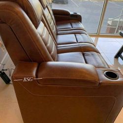 Heat Massage System Power Reclining Leather Sofa, Loveseat  Living Room Couches ✅No Needed Credit Check 💛 $39 Down Payment with Financing