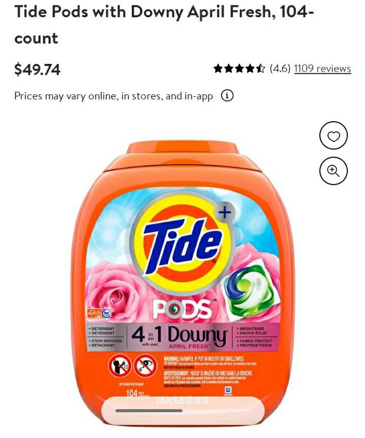 Tide Pods with Downy April Fresh, 104-count