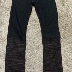 Robin's Limited Edition classic flap jean in Pure Blk wash embellished with Red Crystals.