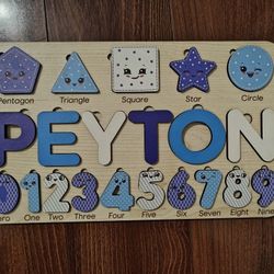 Free Peyton Number Wood Board Toy 