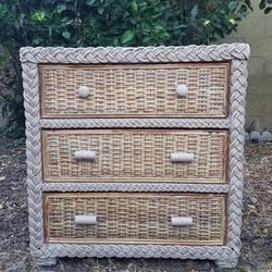 Beige wicker Dresser
