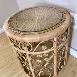 Rattan Bamboo Wicker Round Table