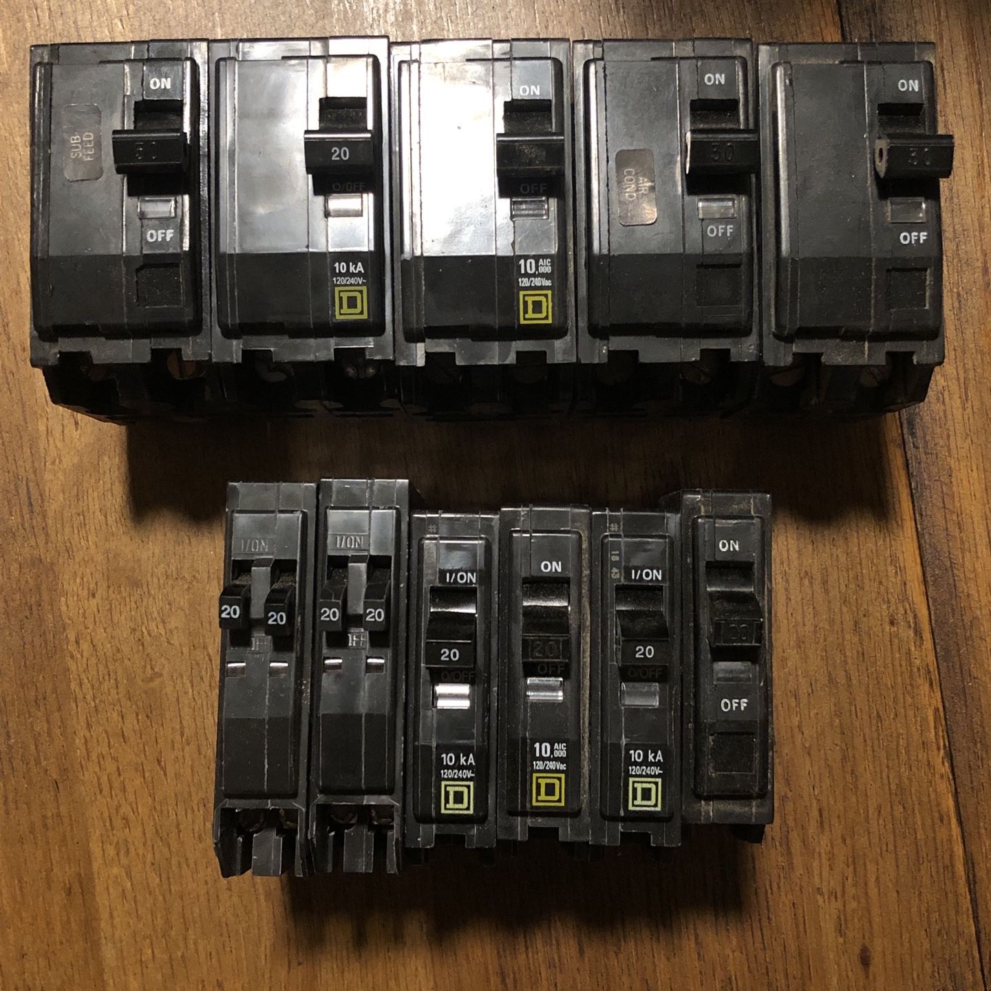 FREE Square D QO Circuit Breakers Mixed Type/Size