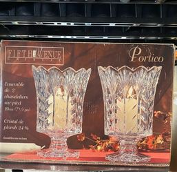 2 fifth avenue crystal candle holders