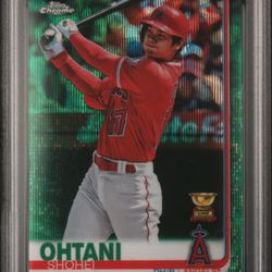 2019 TOPPS CHROME #1 SHOHEI OHTANI GREEN WAVE REFRACTOR /99 PSA 10 