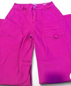 Hot Pink Wide-Leg Cargo Pants