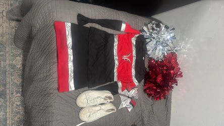 Cheerleader Uniform Set with Pom Poms and Shoes