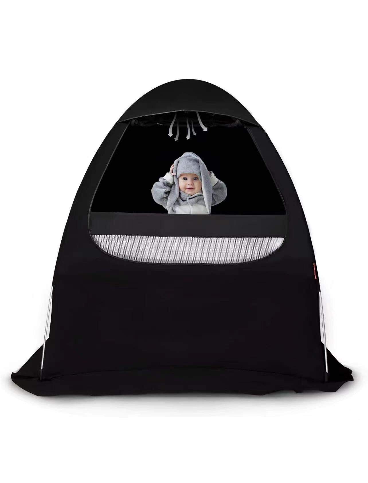 Voovc Crib Blackout Cover-99% Blackout, Pack N Play Travel Crib Tent
