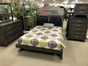 GRAY COLOR MODERN CONTEMPORARY BEDROOM SET NIGHT STAND DRESSER MIRROR