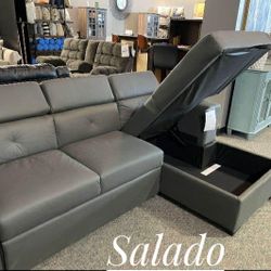 Ashley Furniture Salado Sleeper Sectional With Storage 💚$39 Down Payment with Financing  No Needed Credit Check