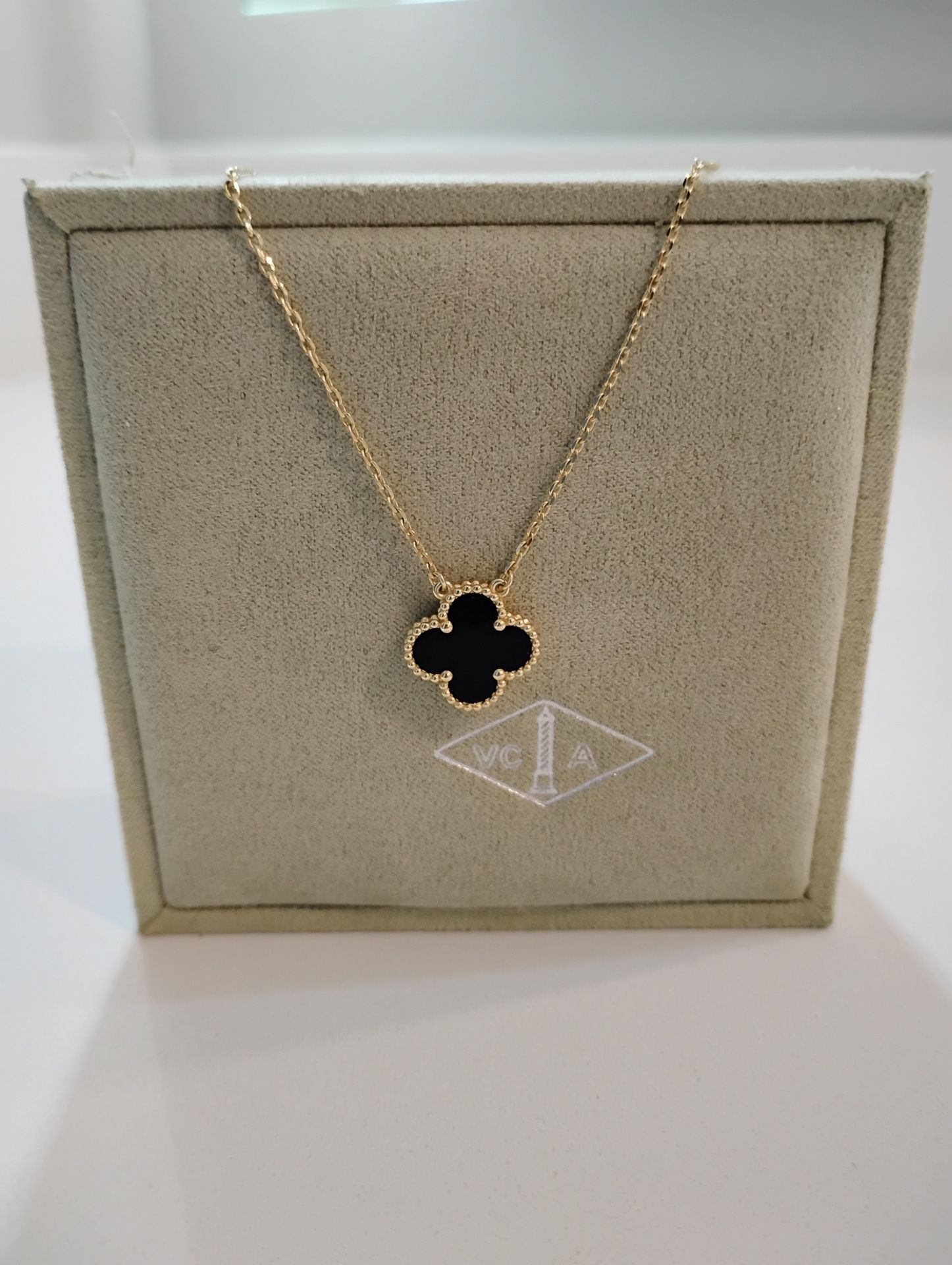 VCA 18k Gold Plated Black Clover Necklace 