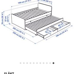 Twin Double Bed With Storage Drawers
