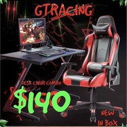 GTRACING GAME CHAIR DESK BUNDLE NEW 