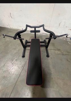 Only $135.00. Bench Press In Box!! Set Chest Press Machine with Independent Converging Arms and Dumbbell Rack Bench Holds 440 Lbs
