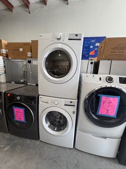 LG White Stacked Washer and Dryer Set