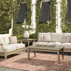 Complete Set Clare View Outdoor Sofa, Loveseat, Coffe & End Table