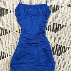 Scrunched Up Blue Dress 