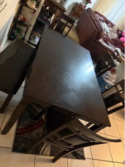 Brown dining table