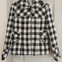 Romy Black And White Jacket Hoodie Size Large L