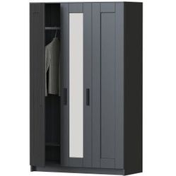 IKEA black 3-door armoire with mirror