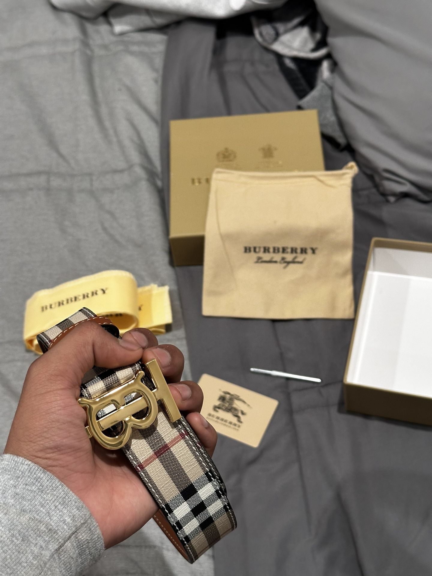 Gold Burberry Belt