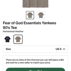 Fear Of God Essentials Yankees T-Shirt