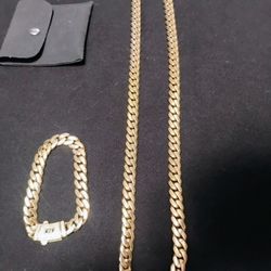 28inch Chain Gold Plated And 8 Inch Bracelet 
