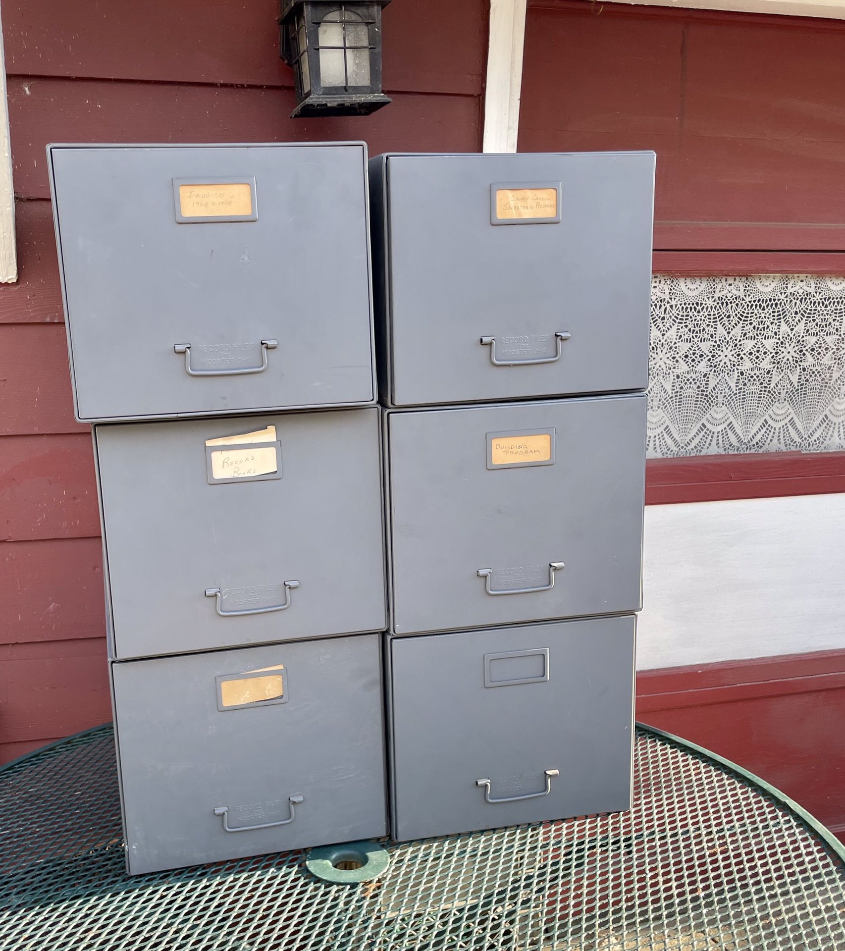 Wooster Vintage Metal Filing File Cabinets Large Industrial Storage