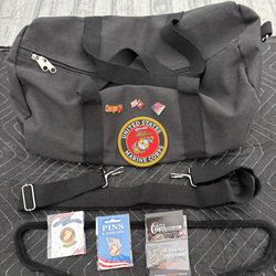 Duffle Bag Leather Wallet and Pins