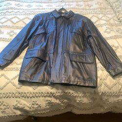 Men Black Leather Jacket With Hoodie.