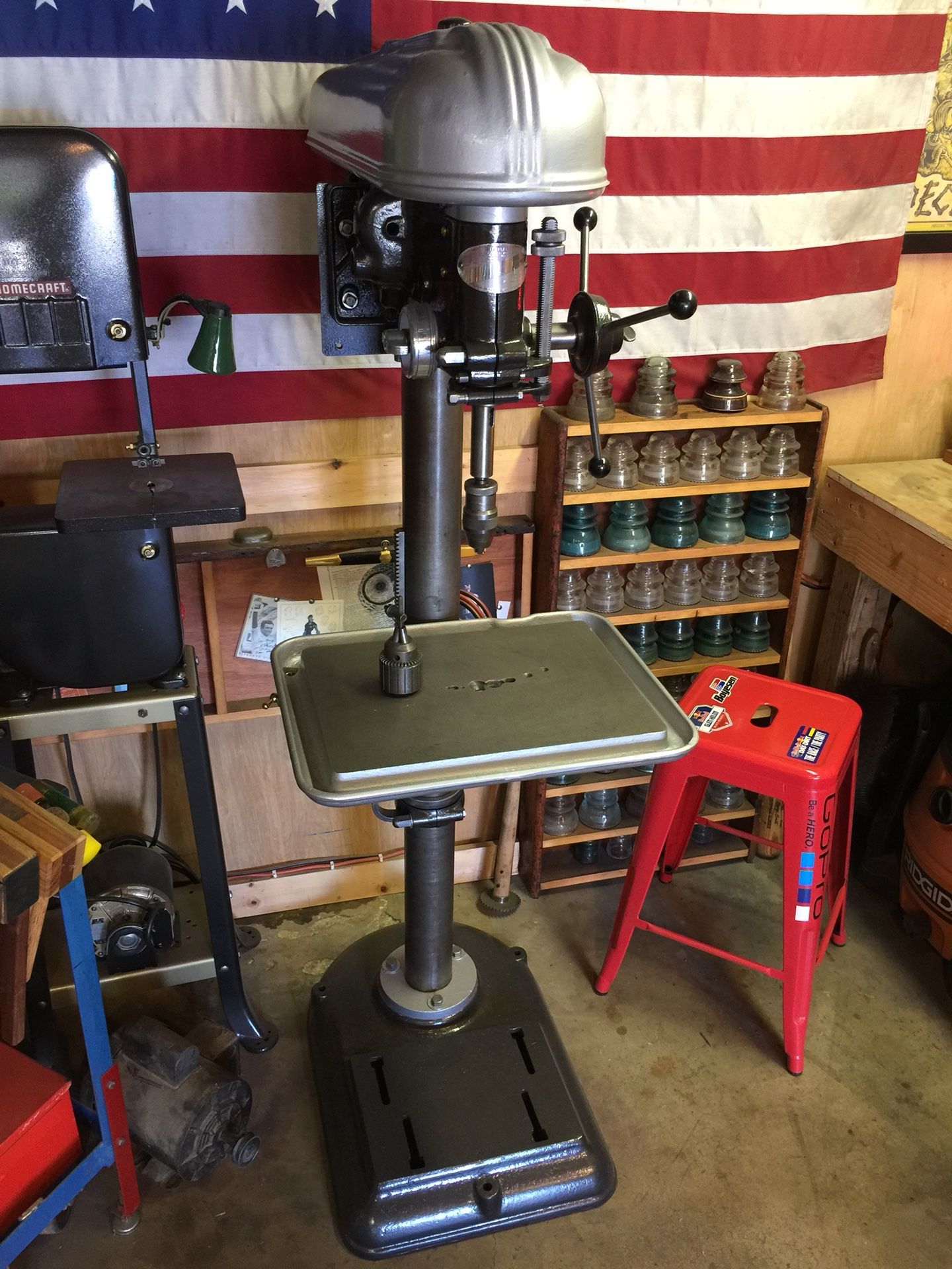 Rockwell Delta Drill Press DP600 Vintage Restored