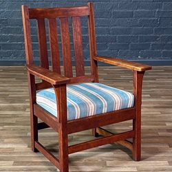 Arts & Craft Mission Oak Armchair by Stickley, c.1910's - Delivery Available 