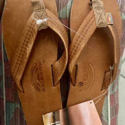 Rainbow Women’s Leather Thong Sandals in Brown