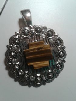 Natural tiger eye stone enhancer pendant
