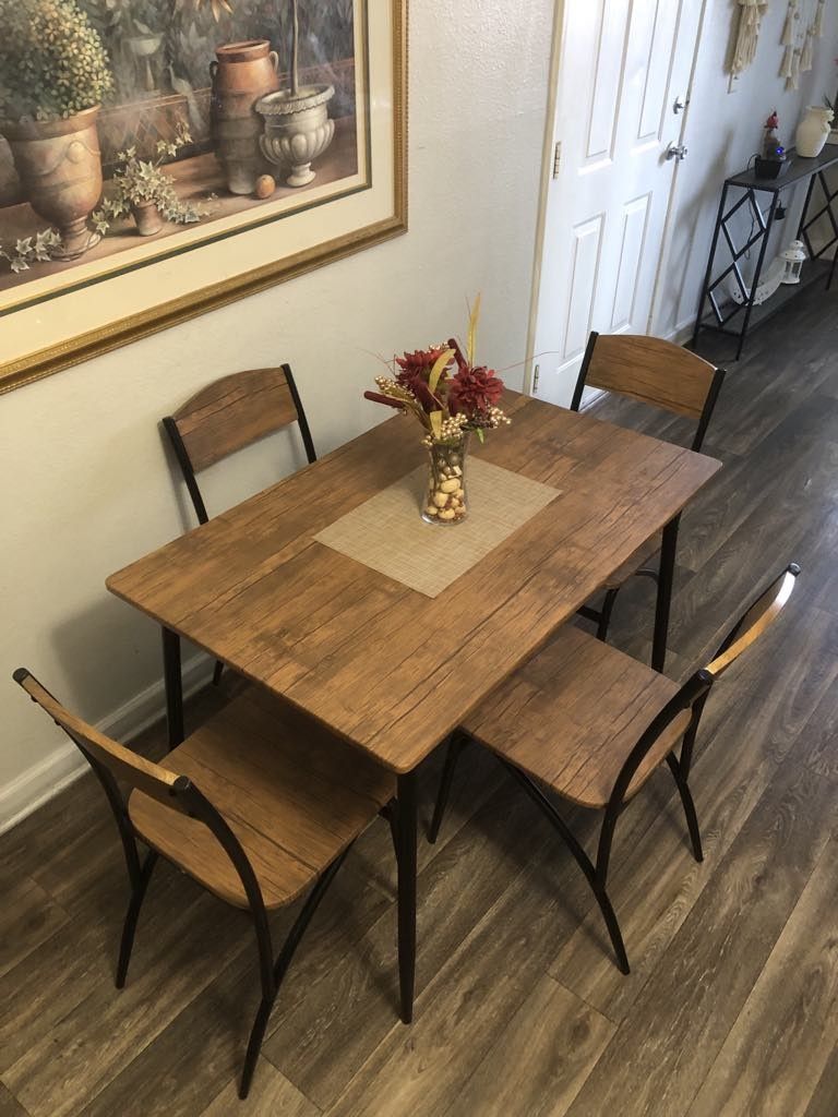 Small Kitchen Dining Table Set With 4 Chairs