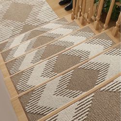 PADOOR 15 Pack Stair Treads Non Slip, 3D Peel and Stick Carpet Stair Treads for Wooden Steps Indoor, Washable Reusable Stair Runner Rugs for Dogs & Ki