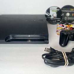 Sony PlayStation 3 PS3 Slim Console 120GB (CECH-2001A) Lot w/ Games & Controllers