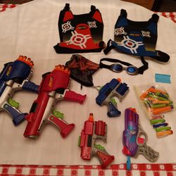 11 Piece Nerf Toy Lot Dart Tag Guns