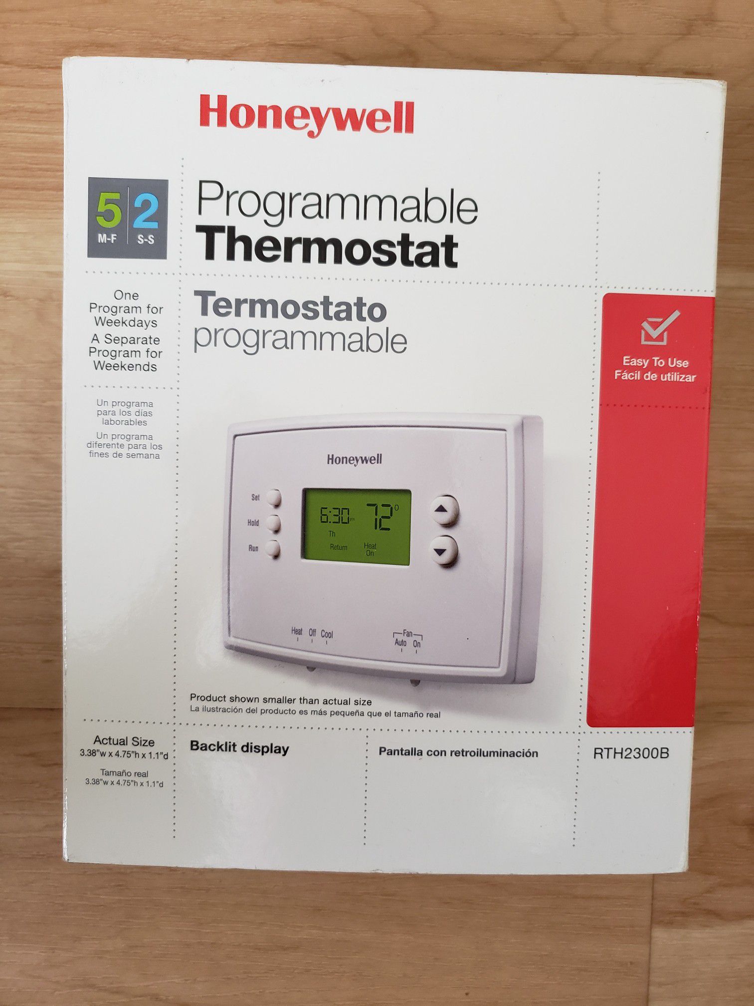 Brand New - Honeywell 5-2 Day Programmable Thermostat with Backlight
