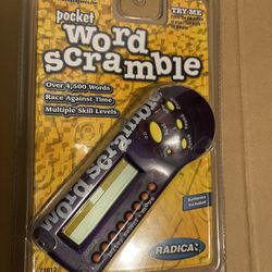 Radica Pocket Electronic Word Scramble Game Fun Play On Words Handheld NEW