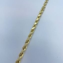 New 10k Gold Rope Chain Bracelet 