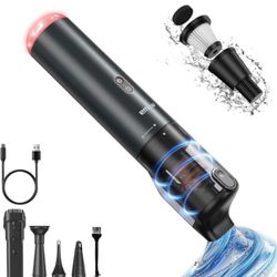 ruwa Car Vacuum Cleaner Handheld Vacuum, Cordless Hand Vacuum Rechargeable with 2 Speeds, Portable Mini for Car, Home and Pet Hair, 14000PA High Power