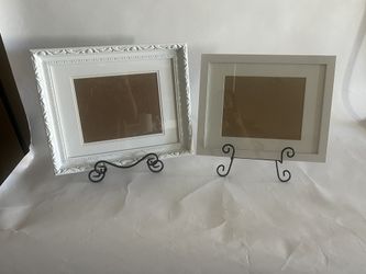 Set Of 2 White Frames With Back Easel Stand