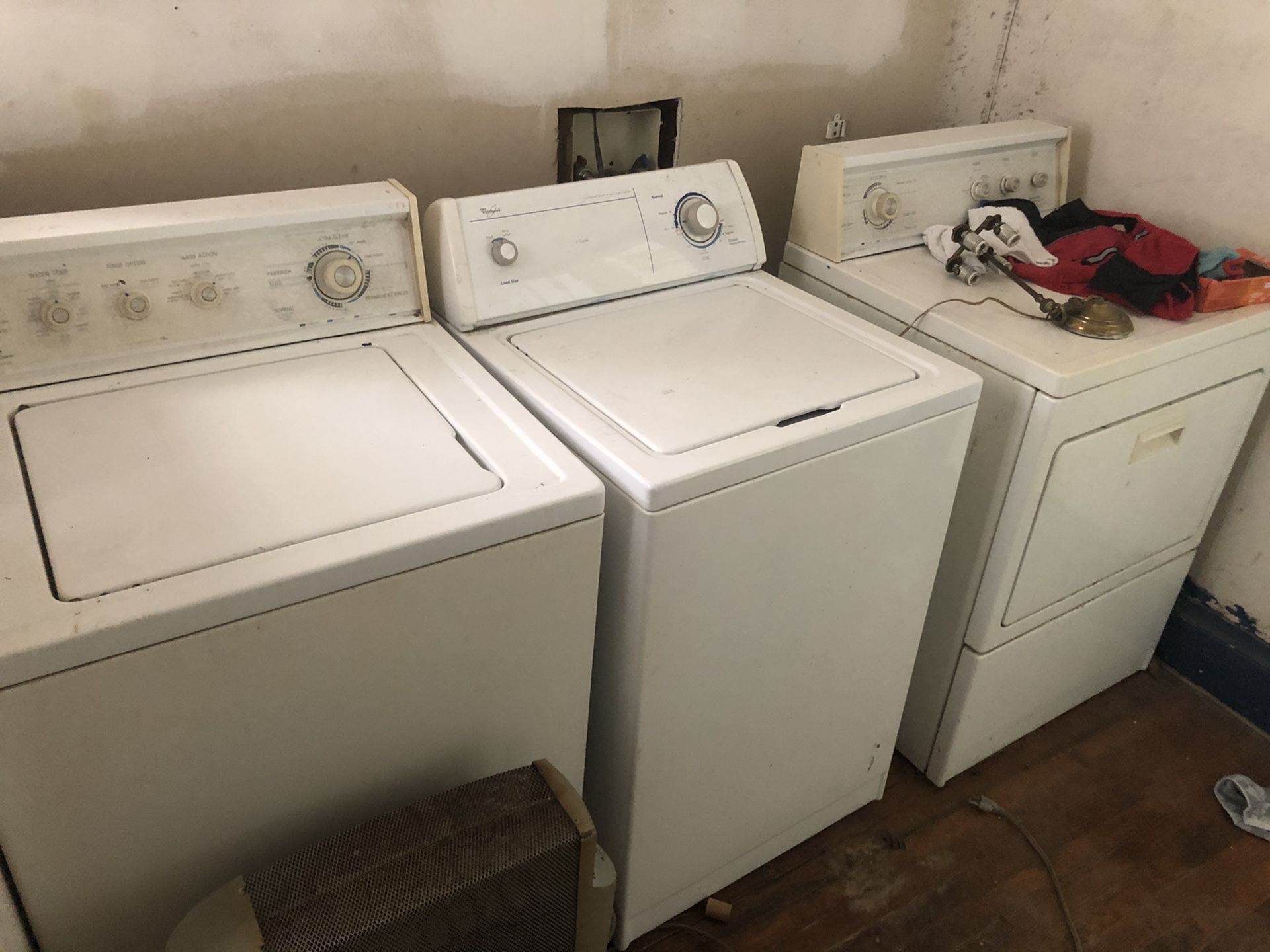 Two sets of washers and dryers