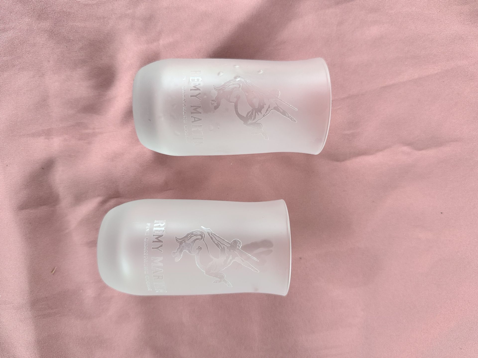 Vintage REMY MARTIN COGNAC GLASSES 2 FROSTED. Never Used.