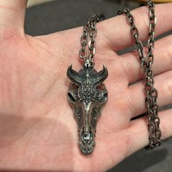 Handmade Sterling Silver Gothic Skull Pendant Necklace – One of a Kind