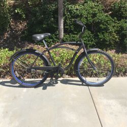 26” Schwinn Del Mar Mens Black Beach Cruiser 