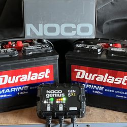 Noco Battery Charger And 2 Deep Cycle Batteries 