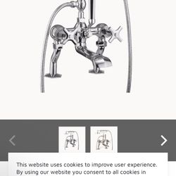 Very High  Bathroom Waldorf Floor Mount Tub Filler with Hand Shower and Cross Handles